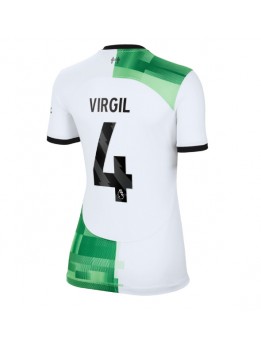 Ženski Nogometna dresi replika Liverpool Virgil van Dijk #4 Gostujoči 2023-24 Kratek rokav